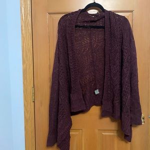 Women's Maroon Ling Sleeve Cardigan